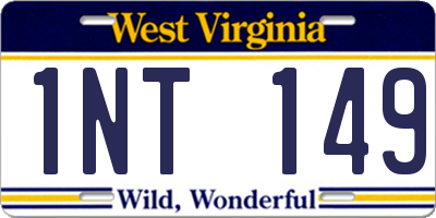 WV license plate 1NT149