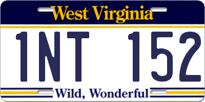 WV license plate 1NT152