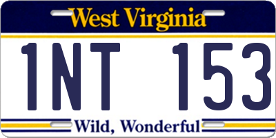 WV license plate 1NT153