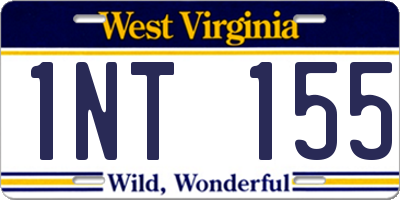 WV license plate 1NT155