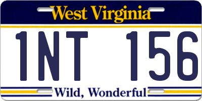 WV license plate 1NT156