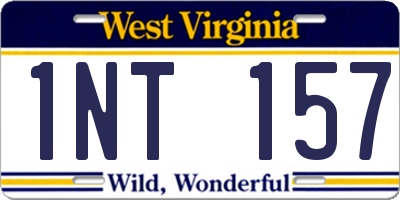 WV license plate 1NT157