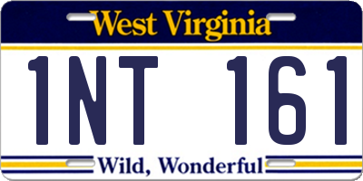 WV license plate 1NT161
