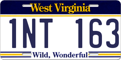WV license plate 1NT163