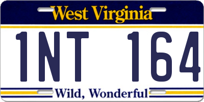 WV license plate 1NT164