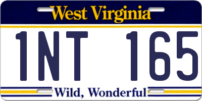 WV license plate 1NT165