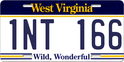 WV license plate 1NT166