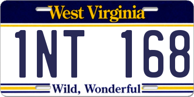 WV license plate 1NT168