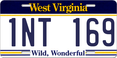 WV license plate 1NT169