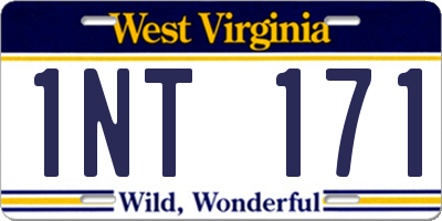 WV license plate 1NT171
