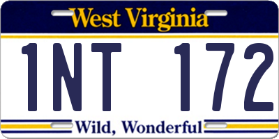 WV license plate 1NT172