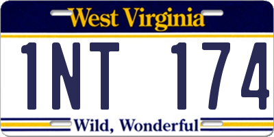 WV license plate 1NT174