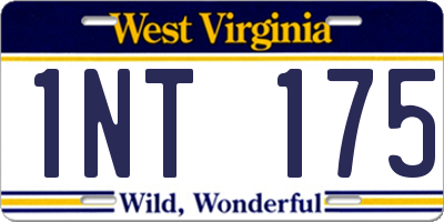 WV license plate 1NT175