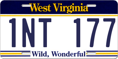 WV license plate 1NT177