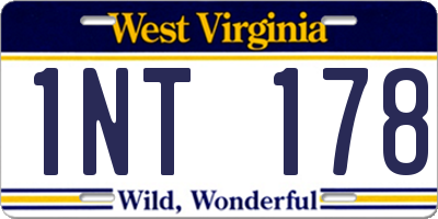 WV license plate 1NT178