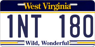 WV license plate 1NT180