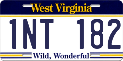 WV license plate 1NT182