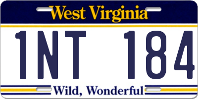 WV license plate 1NT184