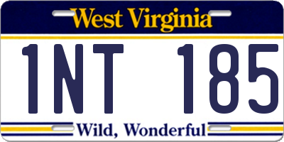WV license plate 1NT185