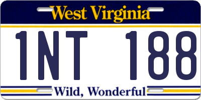 WV license plate 1NT188