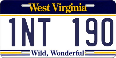 WV license plate 1NT190
