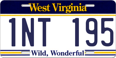 WV license plate 1NT195