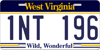 WV license plate 1NT196