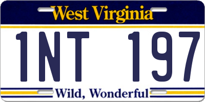 WV license plate 1NT197