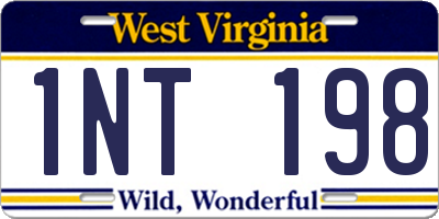 WV license plate 1NT198