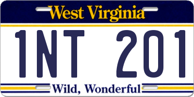 WV license plate 1NT201
