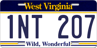 WV license plate 1NT207