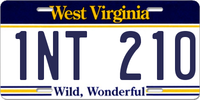 WV license plate 1NT210