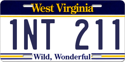WV license plate 1NT211