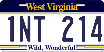 WV license plate 1NT214