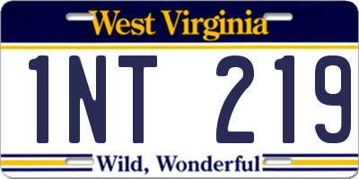 WV license plate 1NT219