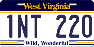 WV license plate 1NT220