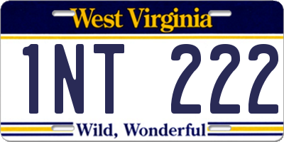 WV license plate 1NT222