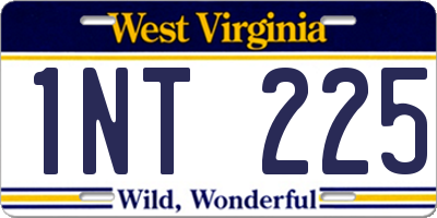 WV license plate 1NT225