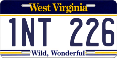 WV license plate 1NT226