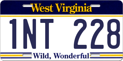 WV license plate 1NT228