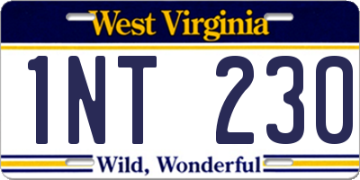 WV license plate 1NT230