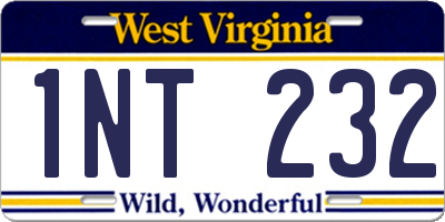 WV license plate 1NT232