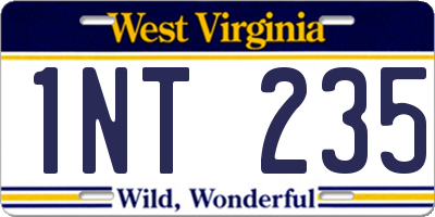 WV license plate 1NT235