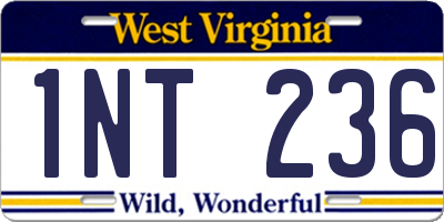 WV license plate 1NT236