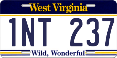WV license plate 1NT237