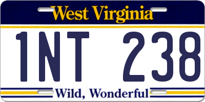 WV license plate 1NT238