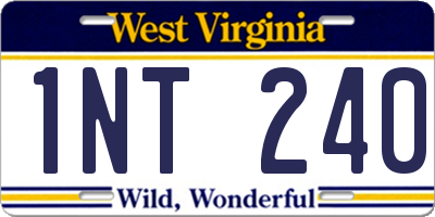 WV license plate 1NT240