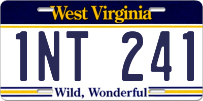 WV license plate 1NT241