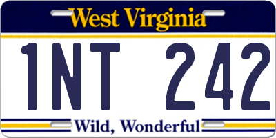 WV license plate 1NT242