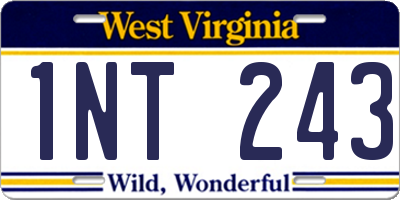 WV license plate 1NT243